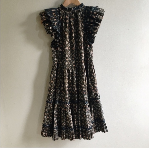 Ulla Johnson Joan Mix Print Cotton Dress Jasper - Picture 3 of 6